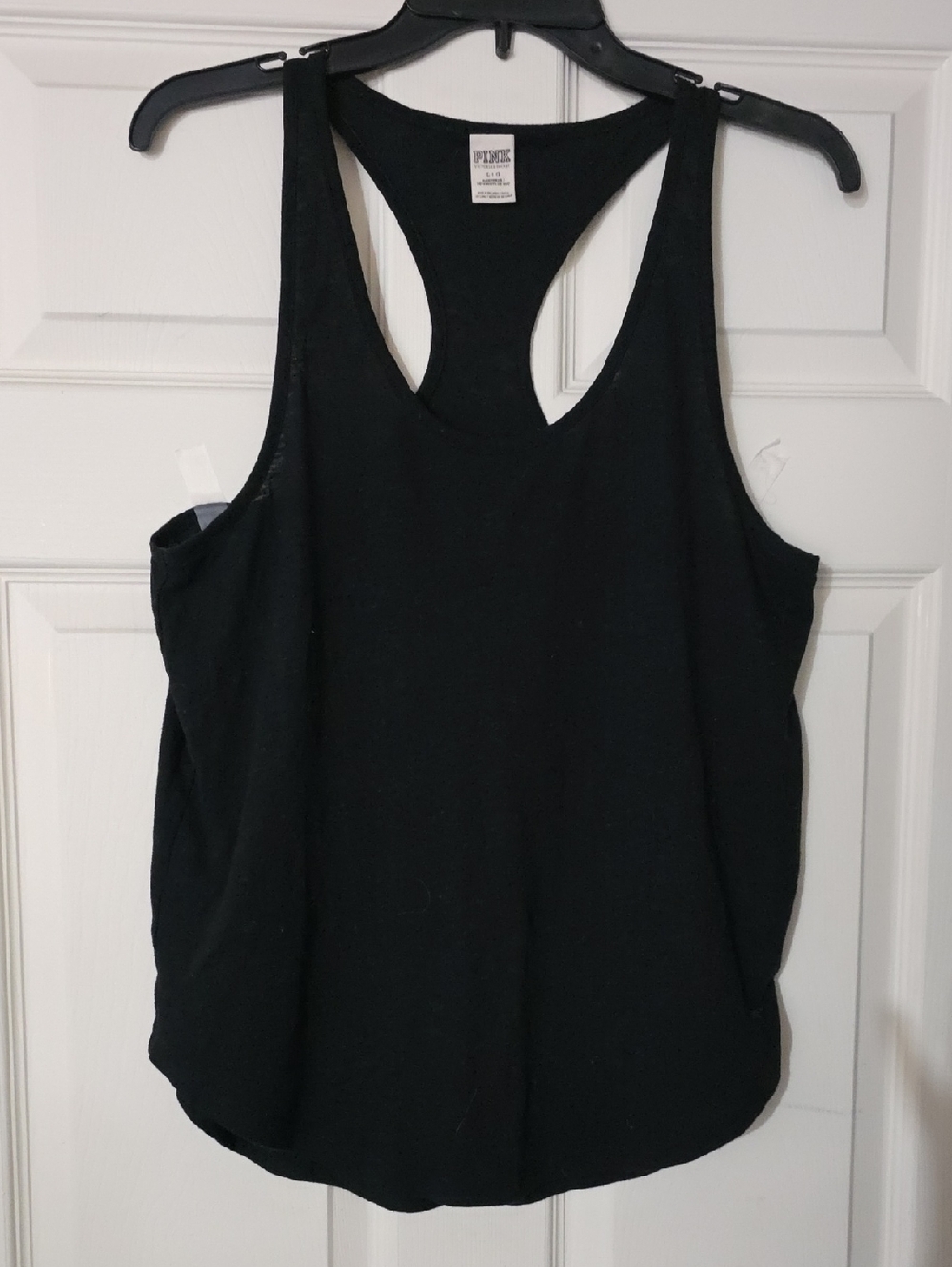 PINK Victoria's Secret Black Racerback Tank - Lightweight Cotton